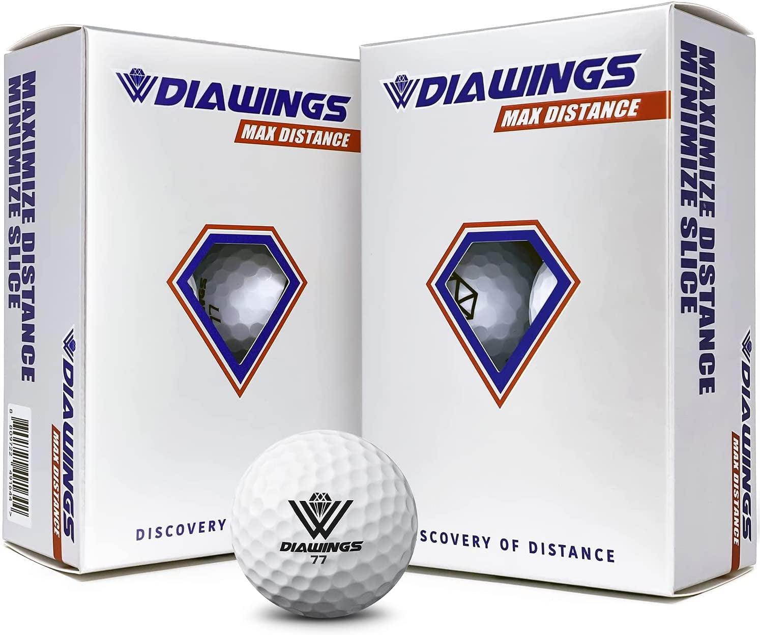 DIAWINGS MAX DISTANCE GOLF BALL WHITE 12 Balls