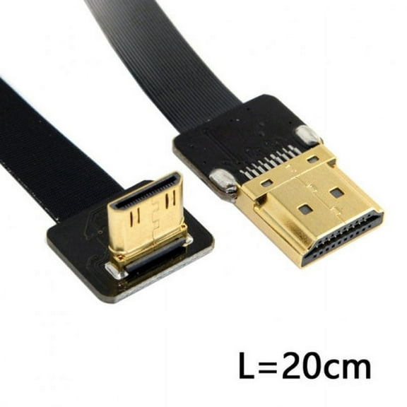 Chenyang CY CYFPV 90 Degree Up Angled FPV Mini HDMI Male to HDMI Male FPC Flat Cable 20cm for FPV HDTV Multicopter Aerial Photography