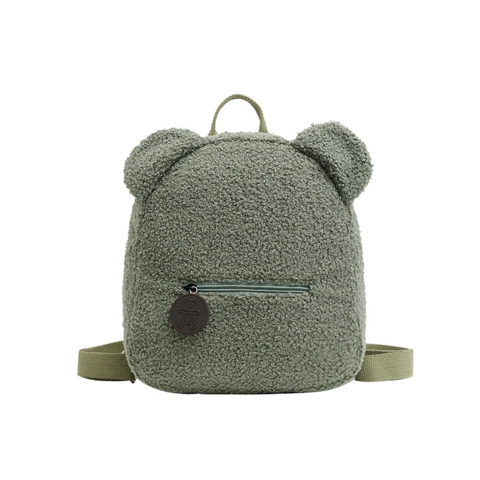Multitrust Women Girls Cute Bear Ear Fleece Solid Color Small Backpack Daypack - image 1 of 4