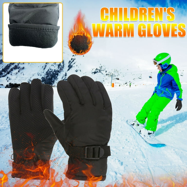 Girls Jacket Ski for Women Children'S Gloves Riding Gloves Winter Black  (Age 7-12 Years Old) Gloves for Kids Boys Girls Snow Windproof Mittens  Outdoor