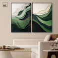 thumbnail image 2 of Green Echoes Set Canvas Set of 2 Elegant Abstract Sets by Art Remedy, Black Frame, 24 x 36, 2 of 6