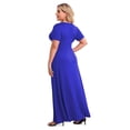thumbnail image 6 of POSESHE Women Plus Size V Neck Short Sleeve Evening Dress, Elegant Party Maxi Dress, 6 of 6