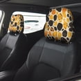 thumbnail image 2 of 2 Pce Car Headrest Cover 11×10.2in With Elastic Easy To Install Anti-Crack Stain Tear Used For Most Car Headrest Leopard_4, 2 of 8