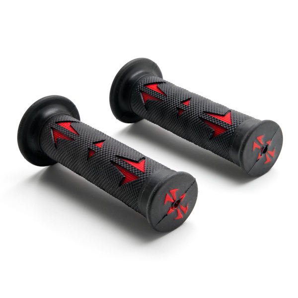Universal ATVs & Pwc Rubber Comfort Hand Grips (7/8") Black Red Quad