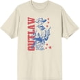 thumbnail image 3 of Outlaw Cowboy Adult Natural Crew Neck Short Sleeve Tee-3XL, 3 of 4