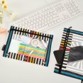 thumbnail image 2 of FORMRS 2 Pack Pencil Pouch for 3 Ring Binder with Clear Window Zipper Case, Geometric Stripes, 2 of 6