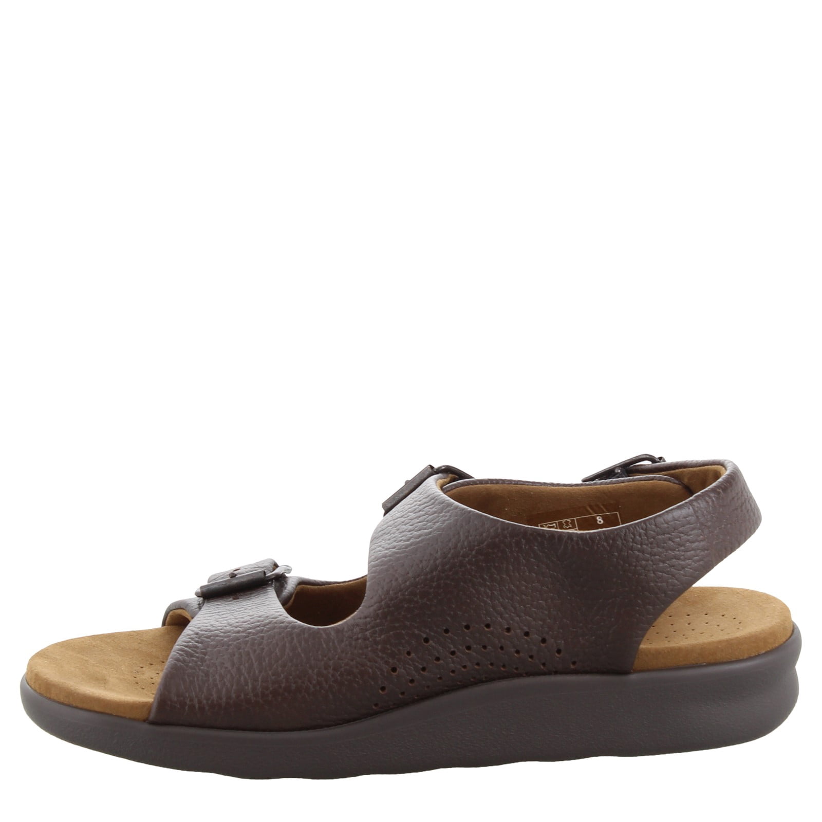 SAS Mens Bravo Sandals Brown Pebbled Leather Comfort Buckle Slingback 10 M Sas Mens Sandals Men main image 2