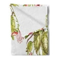 thumbnail image 2 of Floral Soft Flannel Fleece Throw Blanket, Feijoa Tropical Fruit Plant with Exotic Leaves on Plain Background, Cozy Plush for Indoor and Outdoor Use, 70" x 90", Coral Green, by Ambesonne, 2 of 5