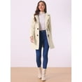 thumbnail image 3 of DARING DIVA Women's Hooded Toggle Button Up Duffle Coat Winter Outwear Beige S, 3 of 6