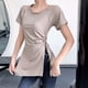 thumbnail image 4 of Ropa de verano para correr de secado rápido, camiseta de fitness de secado rápido para mujer, top deportivo informal, transpirable, adelgazante, de longitud media, para yoga, 4 of 6