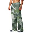 thumbnail image 5 of Hsovts Camo Pants for Men Relaxed Fit Lounge Straight Leg Drawstring Running Baggy Trousers Athletic Pant with Pockets Green M, 5 of 8