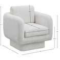 thumbnail image 3 of Meridian Furniture Alessandra Cream Chenille Fabric Swivel Accent Chair, 3 of 9