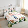 thumbnail image 3 of Feelyou Merry Christmas Child Full Size Comforter Sets, Cartoon Fairy Tale Bedding Comforter Set, Green Plaid Buffalo Reversible Bedding Sets, Breathable Home Decor, 3pcs, 3 of 8