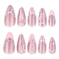 thumbnail image 2 of Upgraded 2026 Sweet Bow French Manicure Nail Tips Eye Glitter Nail Tips, 2 of 6