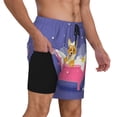 thumbnail image 3 of Picia Dog Washes in a Pink Bath pattern Mens Swim Trunks with Compression Liner Stretch Beach Shorts Quick Dry with Zipper Pockets No-Chafing Board Shorts-Small, 3 of 9