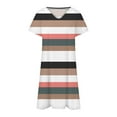 thumbnail image 5 of Dyegold Sundresses for Women Casual Beach - Shirt Dress for Women V Neck Short Sleeve Striped Midi Tshirt Sun Dresses ​Plus Size Casual Flowy ​Vacation ​Dresses, 5 of 5