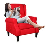 （30.7"Wx32.7Dx39.8"H) Faux Suede Vibrating Massage Chair w 2 Vibrating Nodes