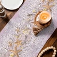 thumbnail image 3 of Coastal Beach Table Runner 72 Inches, Summer Ocean Sea Starfish Pink Wooden Grain Bed Runner Dresser Scarves Tabletop for Indoor Outdoor Parties/Ceremony/Banquet, 16" x 72", 3 of 9