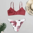 thumbnail image 4 of MSJUHEG Bikini Sets For Women Womens Bikini Swimsuits Bikinis Removable Cup Polyester Removable Pull-On Adjustable And Removable Bandeau Swimsuits For Women Red Xl, 4 of 7