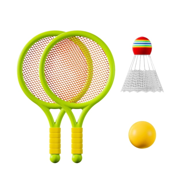 Juego de bádminton y tenis para niños, juguete interactivo, raqueta de tenis para niños de interior Verde