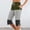 Army Green, variant on Womens Elastic Waist Color Block Split Hem Capri Pants, Minimalist Color Block Design with Casual Silhouette Green S