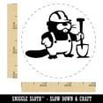 thumbnail image 2 of Construction Worker Builder Beaver with Shovel and Hard Hat Self-Inking Rubber Stamp Ink Stamper - Fuchsia Ink - Small 3/4 Inch, 2 of 7