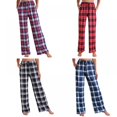 thumbnail image 3 of Plaid Pajama Pants for Women Soft, Cotton Sleep Pants Lightweight Lounge Pj Bottoms with Pockets, 3 of 5