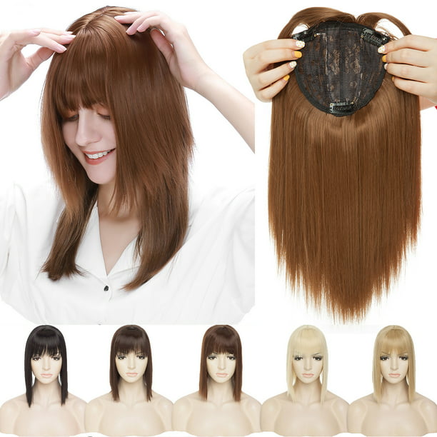 SEGO Bangs Clip in Real Hair Extensions Toupee Synthetic Hair Topper For Thinning  Hair Fake Bang Hair Piece For Woman - Walmart.com