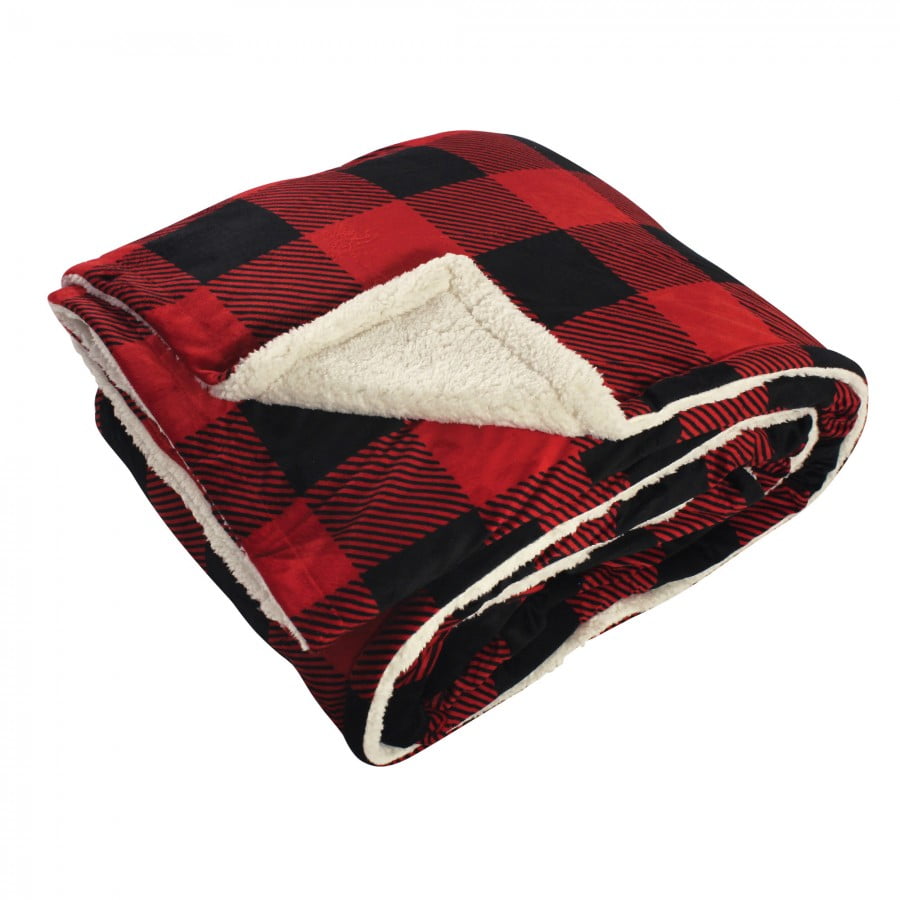 Cabela's reversible sherpa US SELLER fleece throw 50 x 70 inches Red/White