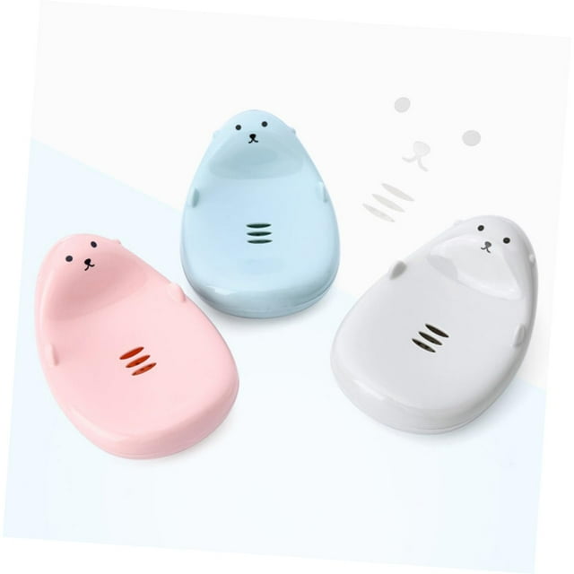 Caja de jabón de animales de dibujos animados para baño, estante de jabón de drenaje de agua de plástico creativo, soporte de esponja de lavado, estilo conciso