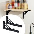 thumbnail image 1 of 2 soportes plegables para estantes, soporte plegable triangular, soporte DIY, bisagras, soportes de Hardware, soportes resistentes para banco de mesa negro 12 pulgadas, 1 of 8
