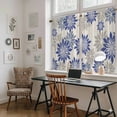 thumbnail image 5 of Geometric Flower Kitchen Curtains 54 Inch Length, Vintage Country Floral Blue Grey on Linen Tiers Curtains for Bathroom Bedroom Cafe, Light Filtering Small Window Treatment Drapes 2 Panels 42"Wx54"L, 5 of 8