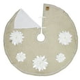 thumbnail image 3 of Holiday Unique 3D Poinsettia Christmas Decorative Tree Skirt 53" Round (Silver+White 53" Tree Skirt), 3 of 3