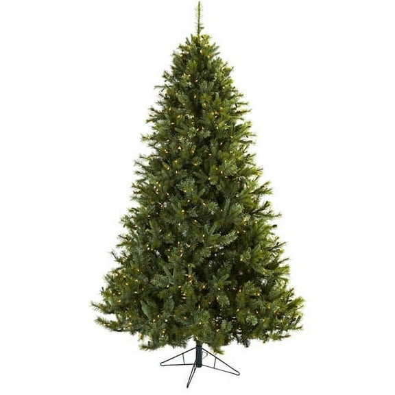 Nearly Natural 7.5ft Majestic Multi-Pine Green Christmas Tree with Clear Lights