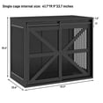 thumbnail image 3 of Blotout 43.3" Farmhouse Dog Crate Furniture, Wooden Dog Crate Furniture with Sliding Metal Mesh Barn Door, Solid Metal Tube & 2 Lockable Doors, XL Rustic Brown, 3 of 9