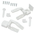 1 Pair White Plastic Toilet For Seat Lid Hinge Replacement with Bolts
