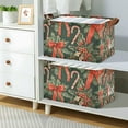 thumbnail image 2 of Yayeee Foldable Storage Basket for Shelves with Handles Waterproof Cloth Bins, Christmas Holly Bows, 2 of 7