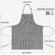 thumbnail image 2 of 2 Pack Kitchen Cooking Aprons, Adjustable Soft Chef Apron with 2 Pockets for Men Women (Black/Brown Stripes), 2 of 4