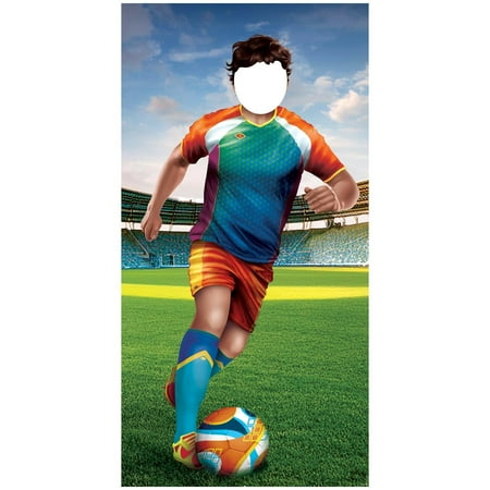 Beistle 56448 Soccer Player Photo Prop for Party Supplies Stand-Up - Pack of 12
