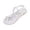 White, variant on Womens Flower T-Strap Flat Sandals Comfort Slip On Open Toe Ankle Strap Thong Summer Sandals Beach Daily Casual Vacation