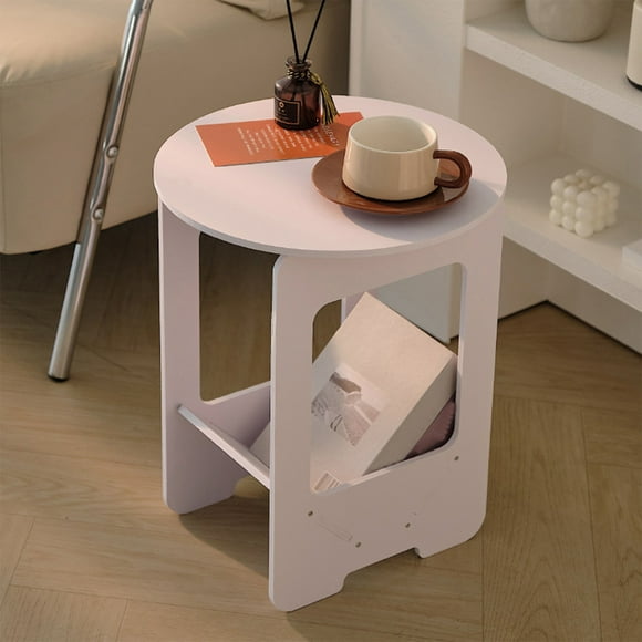 Muebles para el hogar, oficina, sala de estar, mesa de almacenamiento, mesita de noche, estantería, mesa redonda portátil de estilo moderno, muebles, mesas de plástico