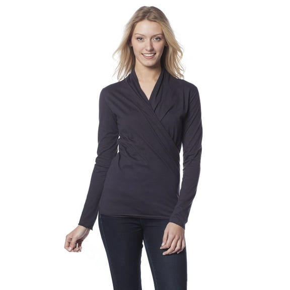 Long Sleeve Cotton Wrap Top