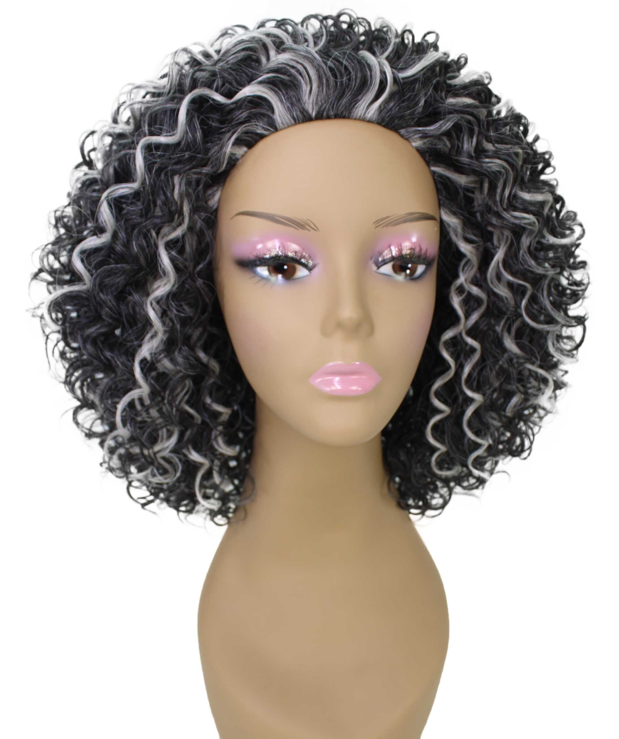 LUXLUXE Vale Curly Layered 12 in Long Half Wig No Lace Wig, Heat Resistant Fibers, 16+ Shades of Natural, Dip Dyed, & Blended Colors