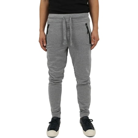 Slim Track - Mens Fleece Jogger Pants Slim Fit Track Sweatpants
