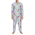 thumbnail image 3 of Honeii Happy Easter Pattern Mens Pajamas Set,2pcs Men's Lounge Long Sleeve Sleep Shirt and Pajama Bottoms Sleepwear Set,Mens Pjs Sets-XX-Large, 3 of 7