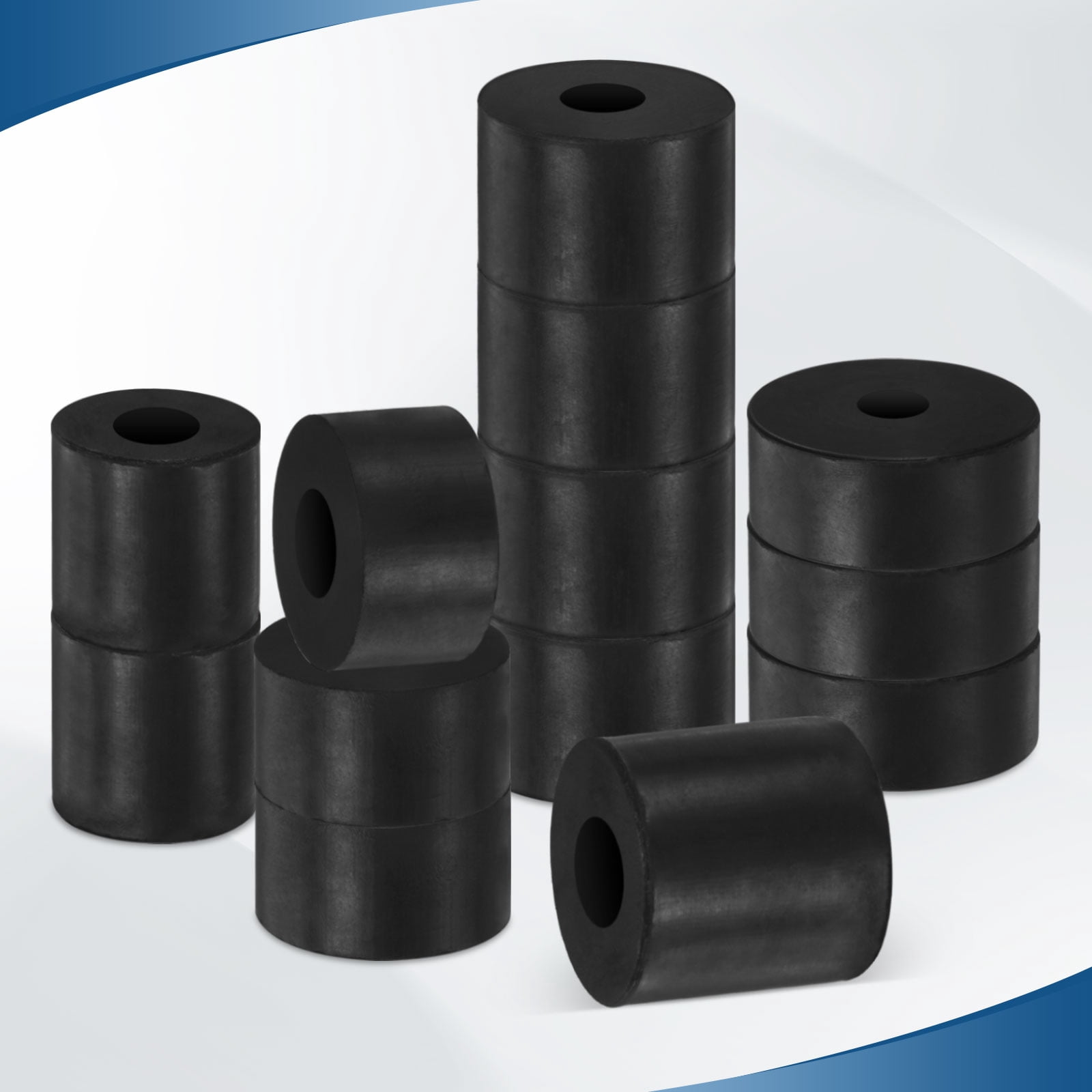 Uxcell 16-Pack Rubber Spacer 0.47" ID x 1.57" OD x 0.79" Thick Vibration Pads