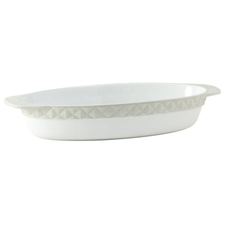 

Tuxton Duratux Por.Wh.Embossed White Truffle 3.5-Quart Casserole Oval Pack of 2