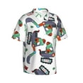 thumbnail image 2 of Disketp Hawaiian Shirts For Men,Dinosaur On Excavator2 Print Mens Casual Short Sleeve Button Down Shirts Beach Shirt, 2 of 8