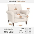 thumbnail image 2 of TrumanPick Linen Accent Chairs Upholstered Armchair with Nail-Head Trim Cozy Arm Chair for Living Room Bedroom,Beige, 2 of 6