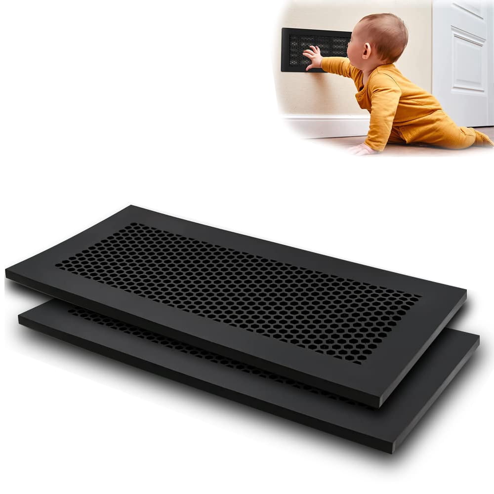 NOGIS Silicone Floor Vent Covers 10x4 inch 2 Pack Floor Register Cover  Silicone Air Vent Screen Covers Protectors Rectangle Vent Covers for Home Wall  Ceiling Catch Debris Hair（Black） - Walmart.com